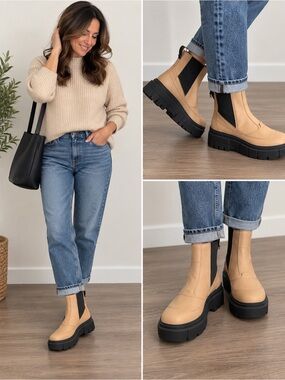 New SOREL Caribou X Boot Chelsea WP Waterproof Boots Tan Women’s 10.5